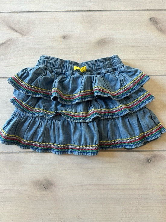 Mini Boden Other - Mini Boden Blue Tiered Ruffle Drawstring Stitched Trim Skort